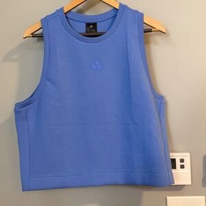 Adidas Women Blue Fusion Multi Sport Sleeveless Crop Tank Top XL